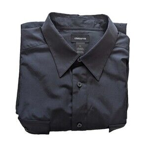 Claiborne Men's Long Sleeve Shirt Cotton Blend Black
